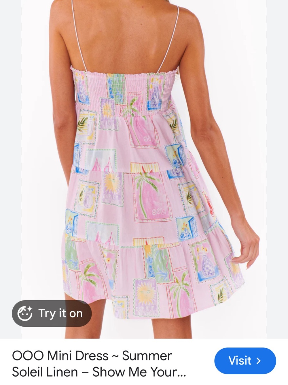 Show me your mumu OOO Mini Dress in summer soleil linen - Picture 3 of 3